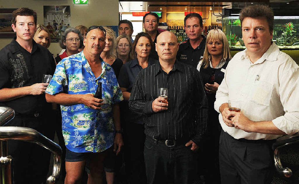 Together union delegate Stephen McGinley (right) with fire and rescue staff farewelling two colleagues made redundant. Together union delegate Stephen McGinley (right) with fire and rescue staff farewelling two colleagues made redundant.